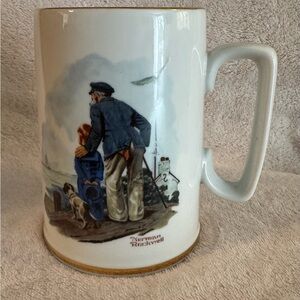 Rockwell "Looking Out To Sea" tankard mug,Seafarers - Long John Silver's 1985.